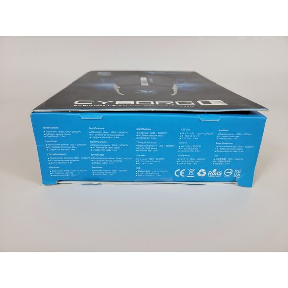 Alcatroz Cyborg 2 Pro 5 Button 2 Way Click PC Computer Laptop Gaming Mouse Black - Picture 11 of 11